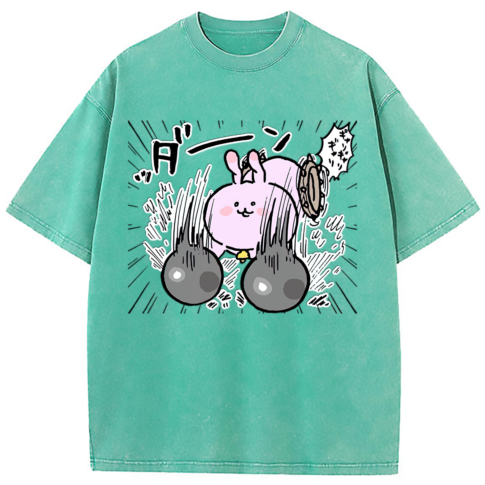 （画像用） ちいかわ うさぎ Chii-kawa usagi 綿100% ヴィンテージ風 半袖Tシャツ（フロントプリント）